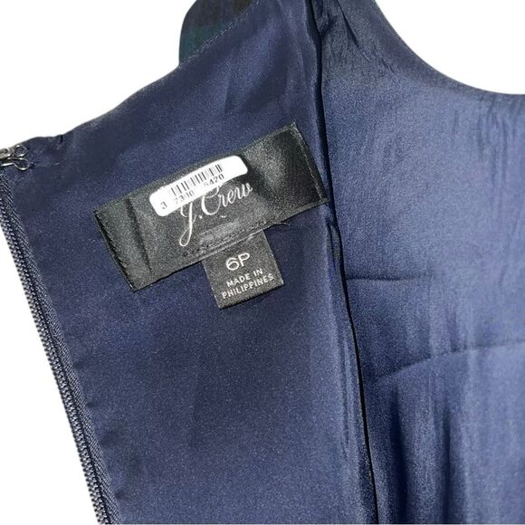 J.Crew Black Watch Plaid Wool Blend Sheath Dress - Size 6P - Picture 5 of 6